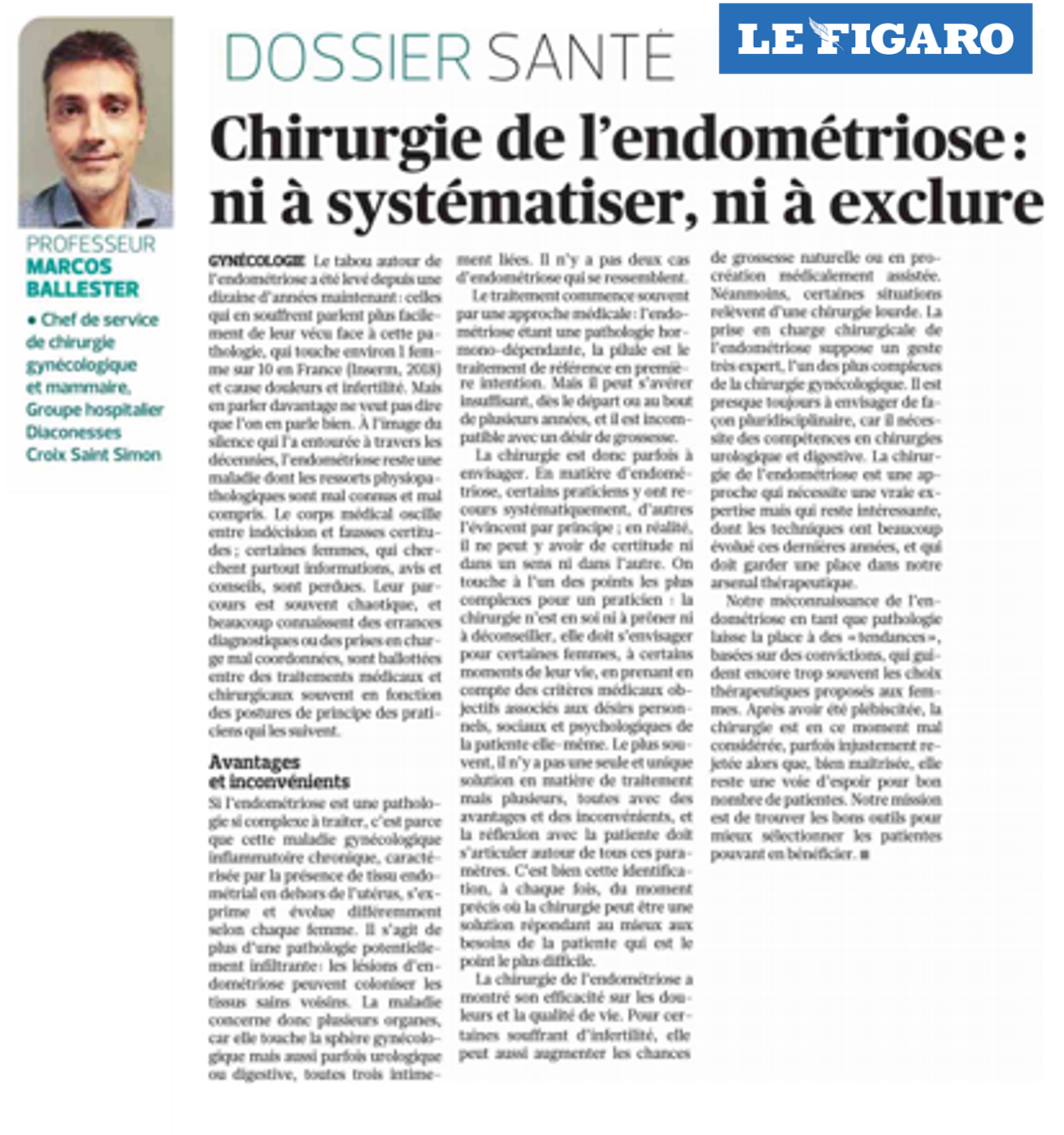 tribune endométriose Figaro M Ballester